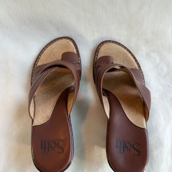 Sofft Brown Leather Womens Sandle Size 8M - Picture 8 of 10